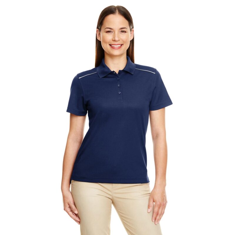 Custom CORE365 Ladies' Radiant Performance Piqué Polo With Reflective Piping - 2